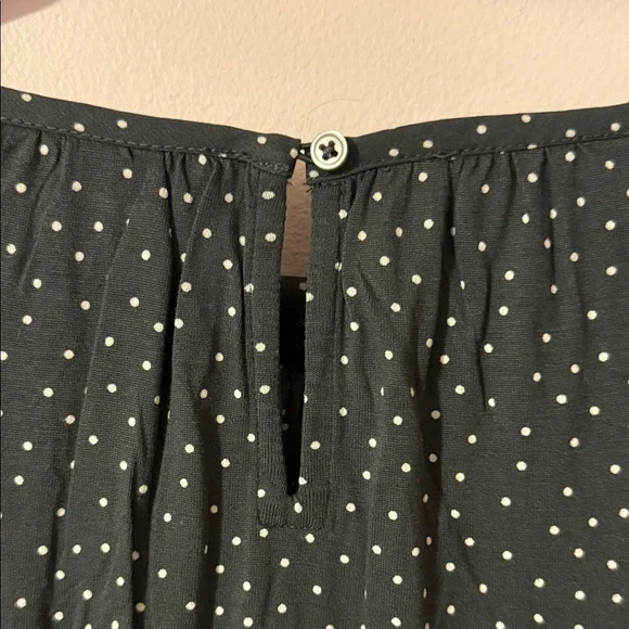 LOFT Black and White Dotted Blouse - Picture 6 of 7